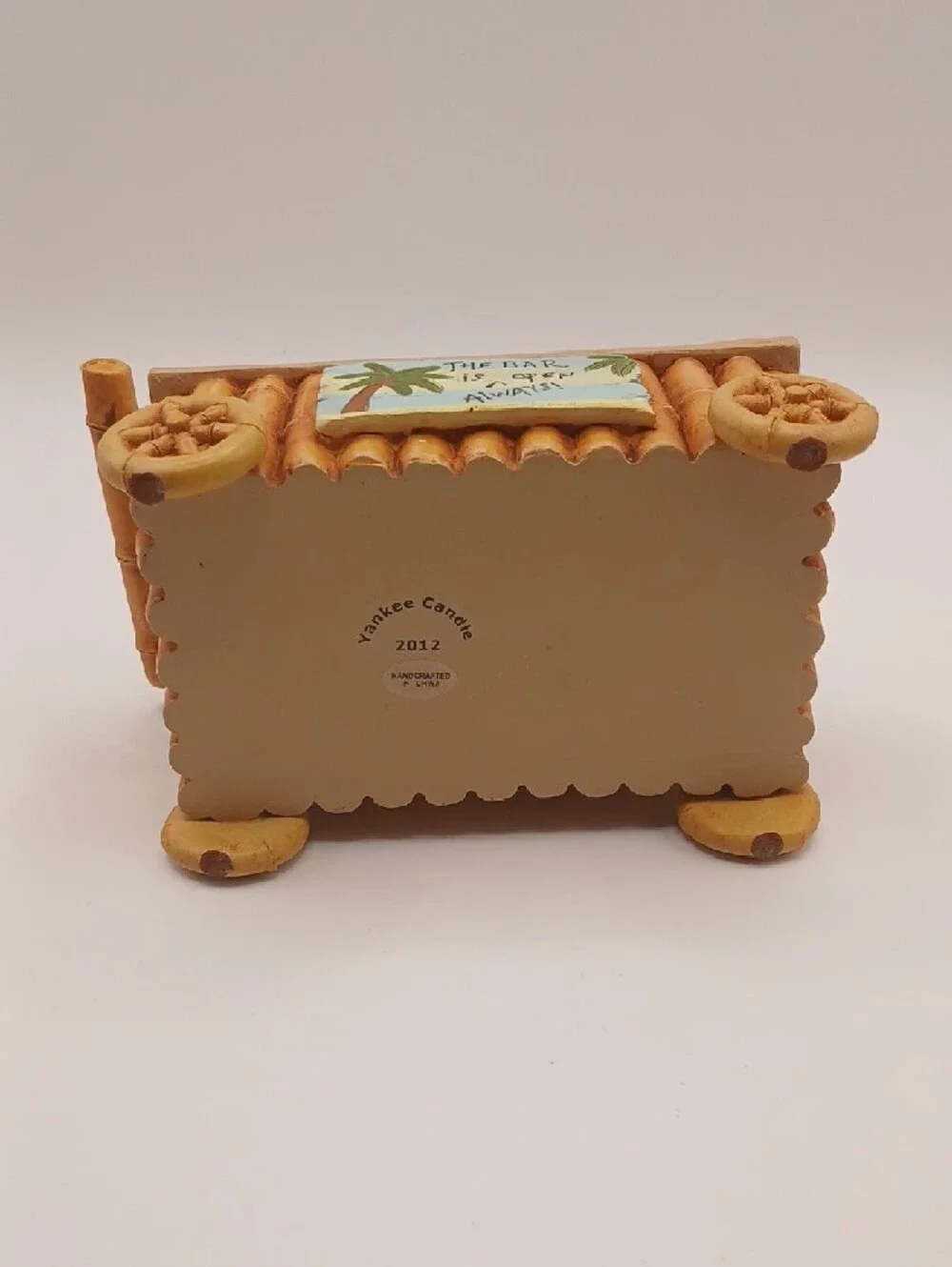 2012 Yankee Candle Double Tea Light Holder Tiki Bar Cart- Retired